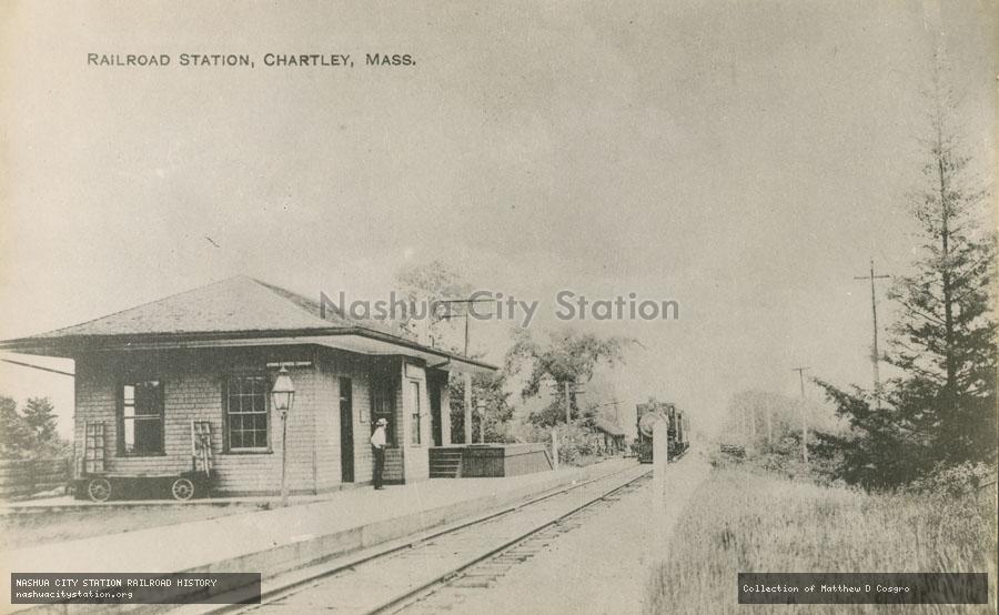 Postcard: Railroad Station, Chartley, Massachusetts